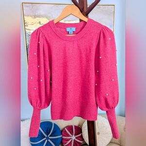 Cece Women's Pink Sweater with Pearl Accents Size XS